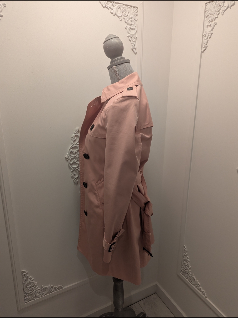 Coach Double-Breasted Trench Coat in Blush Pink - Picture 2 of 8